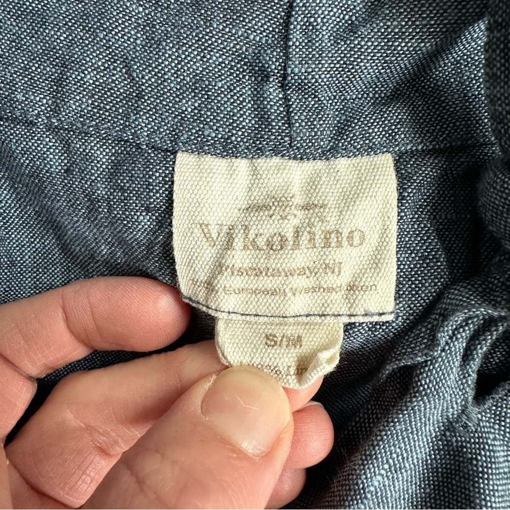Vikolino linen garden dress French linen  apron in chambray/denim - Picture 2 of 8